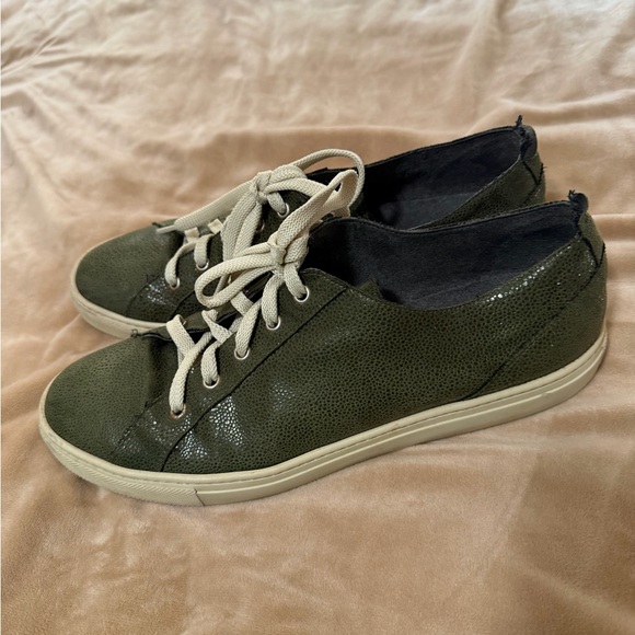 Noah NYC Soft Leather Green Snakeskin  Sneakers with Cream Laces 42 US M9 W11.5 - Picture 2 of 5